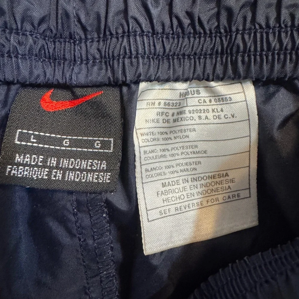 Nike Track Pants Men's Vintage Tear Away Snap Side Navy Blue White Large
